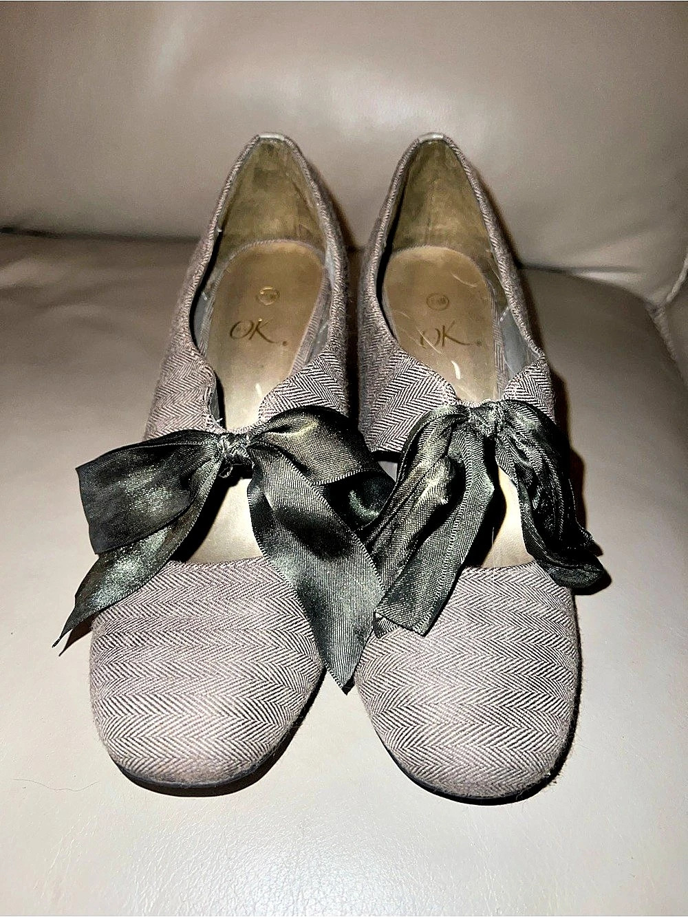 Brown Heels with Satin Bow Detailing